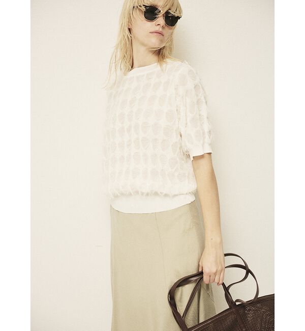 Rouge vif「ドットシアーフリンジニット」|ニット・セーター|