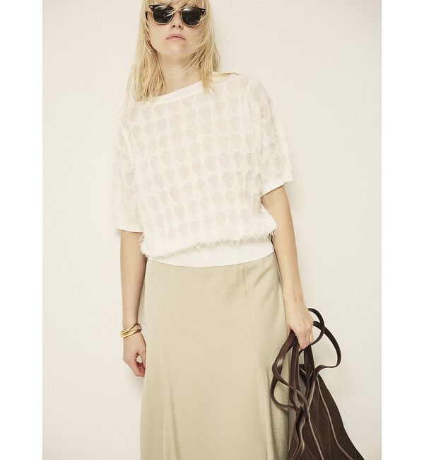 Rouge vif「ドットシアーフリンジニット」|ニット・セーター|