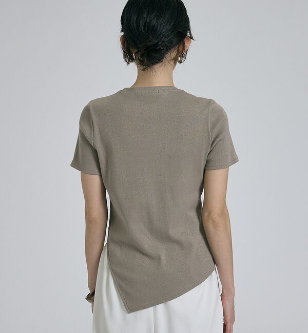 qualite「【大人ラメ&times;スリット】ラメテレコTシャツ」|Tシャツ・カットソー|