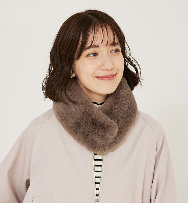 abahouse mavie「エコファーティペット」|マフラー|グレージュ