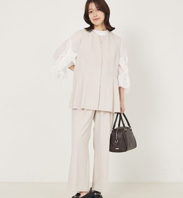 abahouse mavie「【エニデイカセット】タック切り替えジレ/セミオケ/きれいめ/レイヤード/ベスト/」|ベスト・ジレ|