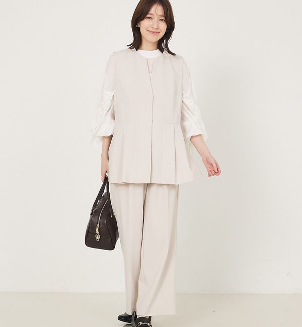 abahouse mavie「【エニデイカセット】タック切り替えジレ/セミオケ/きれいめ/レイヤード/ベスト/」|ベスト・ジレ|