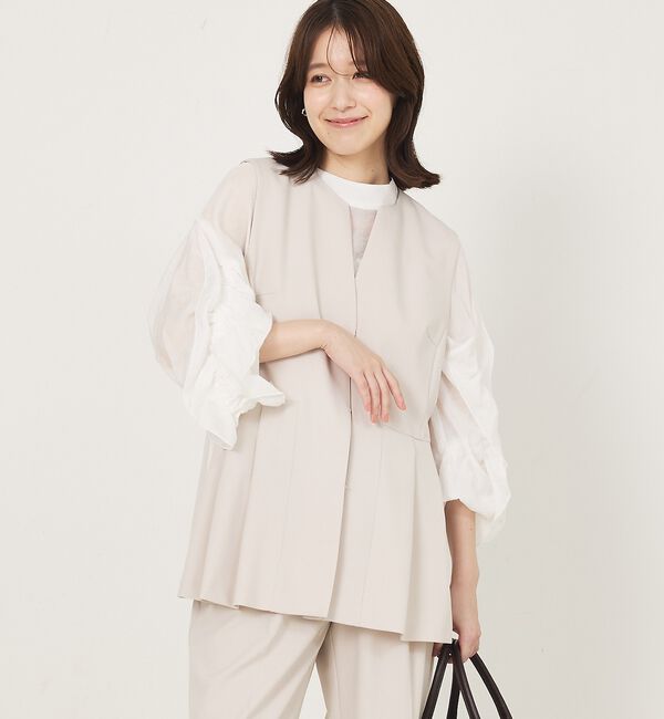 abahouse mavie「【エニデイカセット】タック切り替えジレ/セミオケ/きれいめ/レイヤード/ベスト/」|ベスト・ジレ|