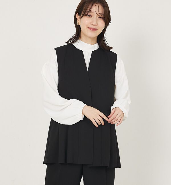 abahouse mavie「【エニデイカセット】タック切り替えジレ/セミオケ/きれいめ/レイヤード/ベスト/」|ベスト・ジレ|