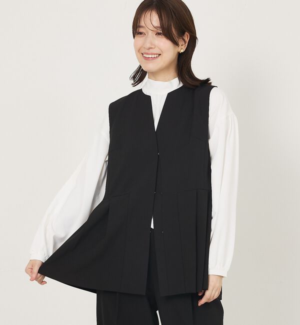 abahouse mavie「【エニデイカセット】タック切り替えジレ/セミオケ/きれいめ/レイヤード/ベスト/」|ベスト・ジレ|