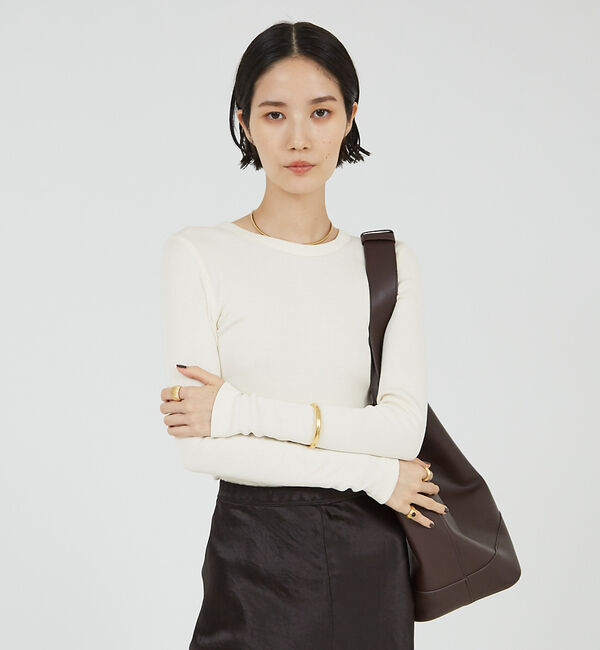 The Store by C' 「【COCUCA】ウォッシャブルシルクプルオーバー」|Tシャツ・カットソー|ホワイト