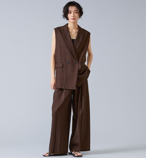 Liesse「テンセルナイロンタックワイドパンツ」|その他|