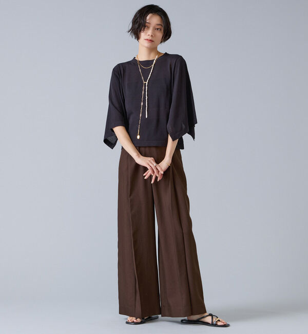 Liesse「テンセルナイロンタックワイドパンツ」|その他|