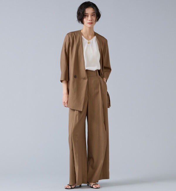 Liesse「テンセルナイロンタックワイドパンツ」|その他|