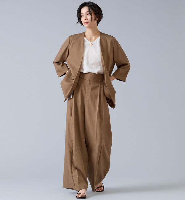 Liesse「テンセルナイロンタックワイドパンツ」|その他|