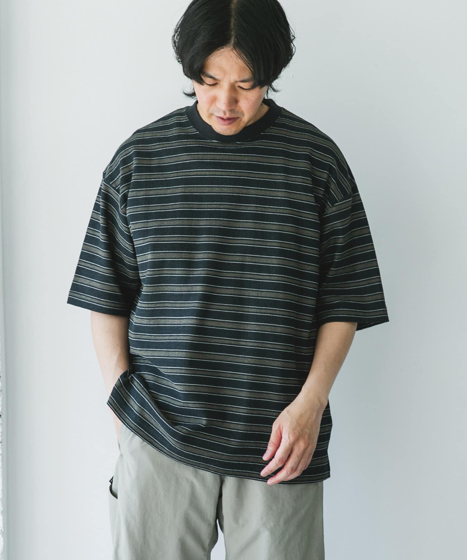URBAN RESEARCH DOORS「プリントボーダーショートスリーブTシャツ」|Tシャツ・カットソー|
