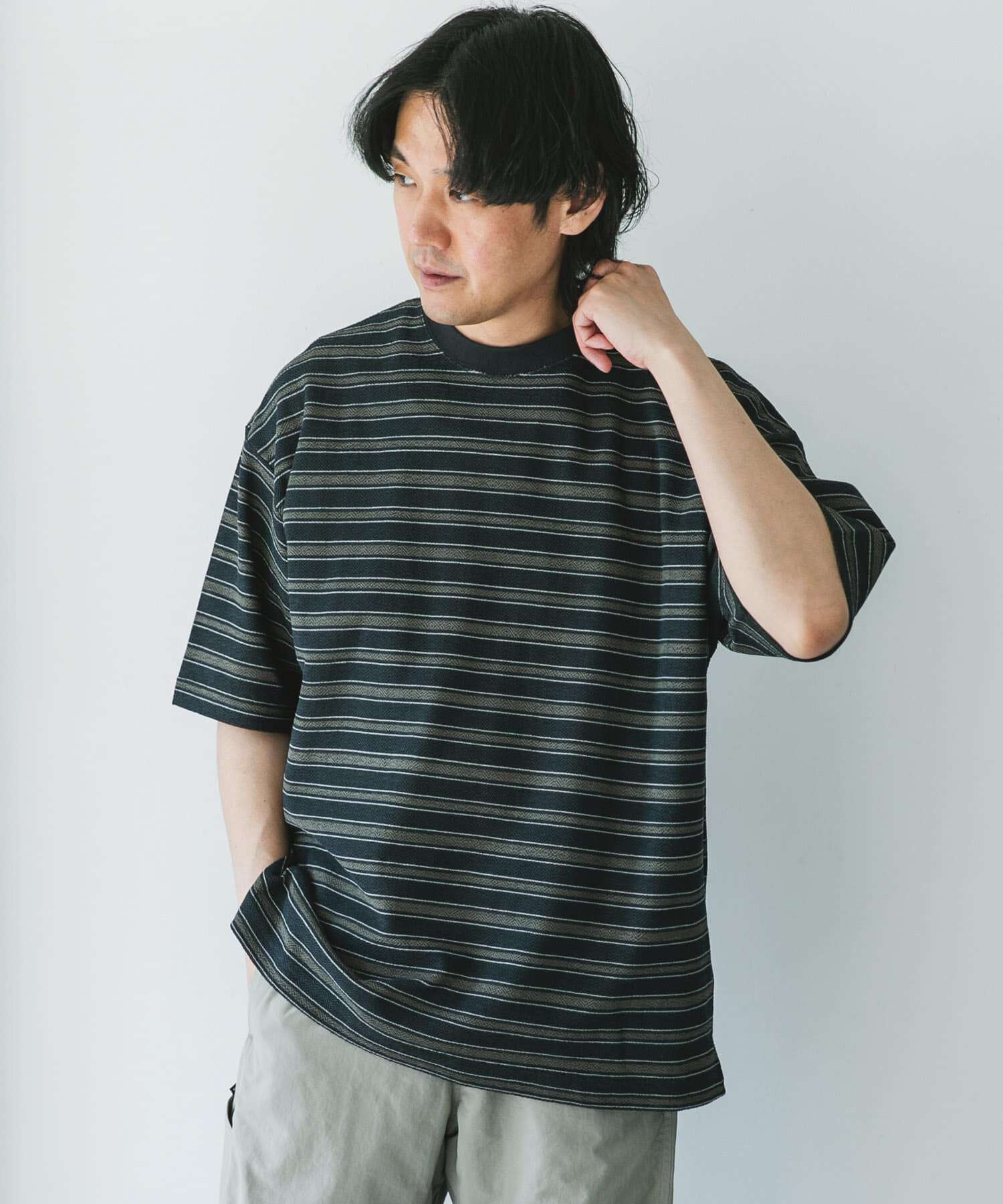 URBAN RESEARCH DOORS「プリントボーダーショートスリーブTシャツ」|Tシャツ・カットソー|