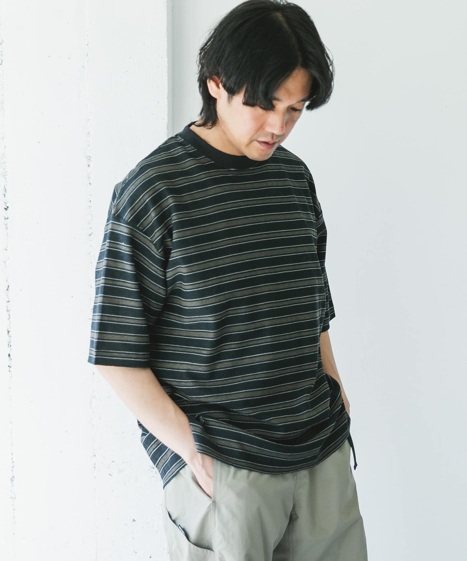 URBAN RESEARCH DOORS「プリントボーダーショートスリーブTシャツ」|Tシャツ・カットソー|