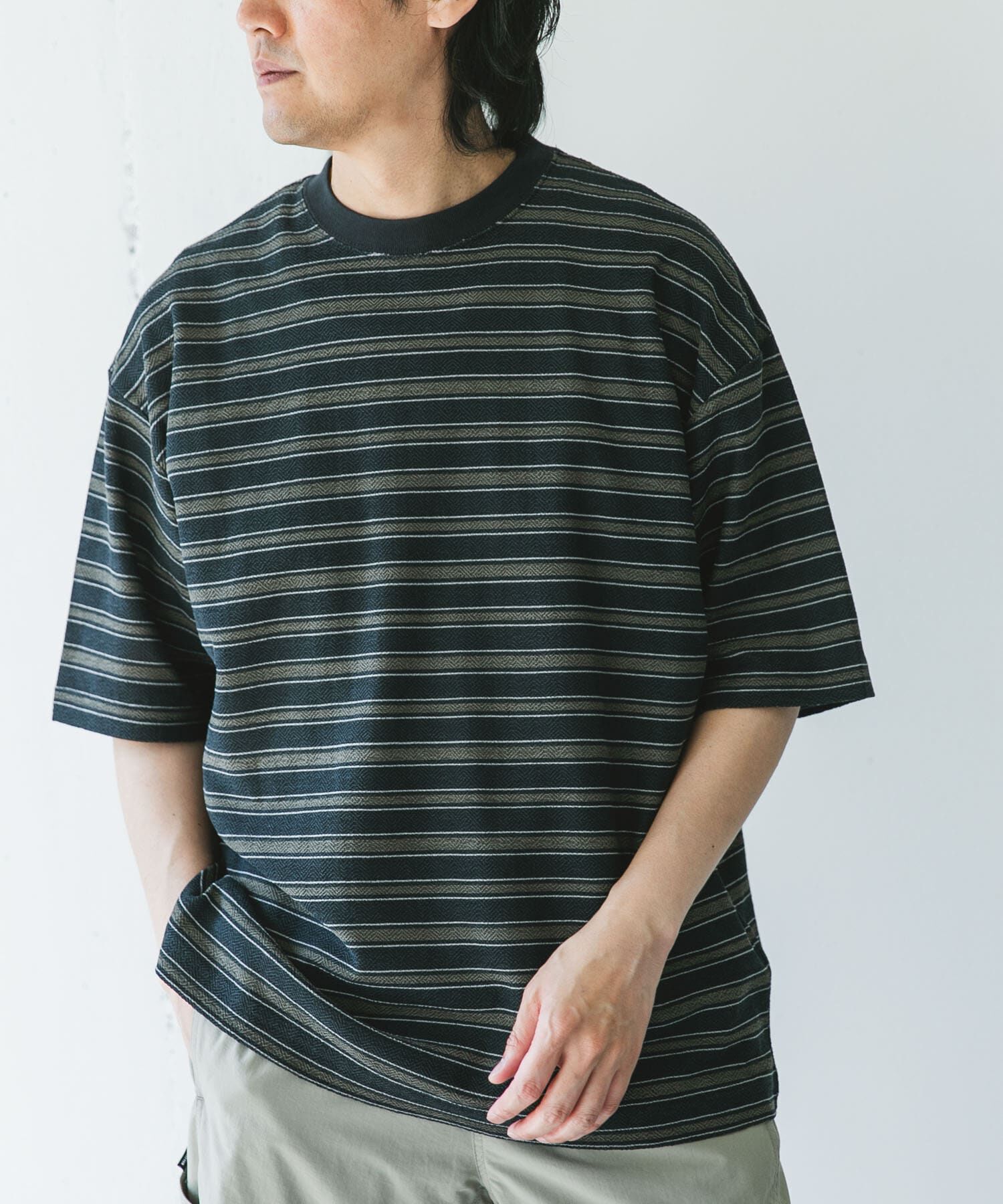 URBAN RESEARCH DOORS「プリントボーダーショートスリーブTシャツ」|Tシャツ・カットソー|