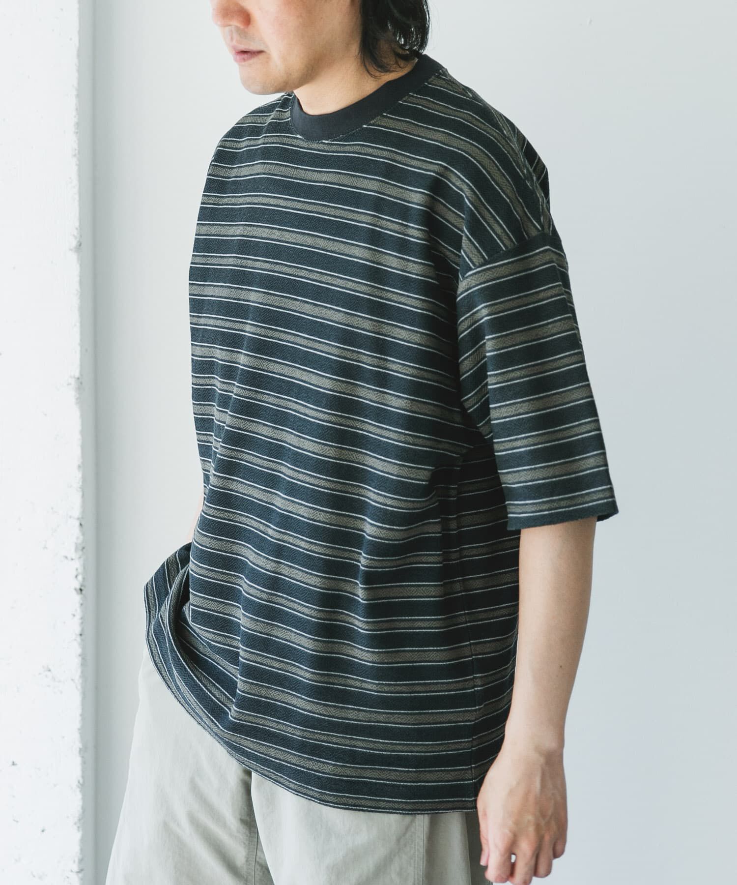 URBAN RESEARCH DOORS「プリントボーダーショートスリーブTシャツ」|Tシャツ・カットソー|