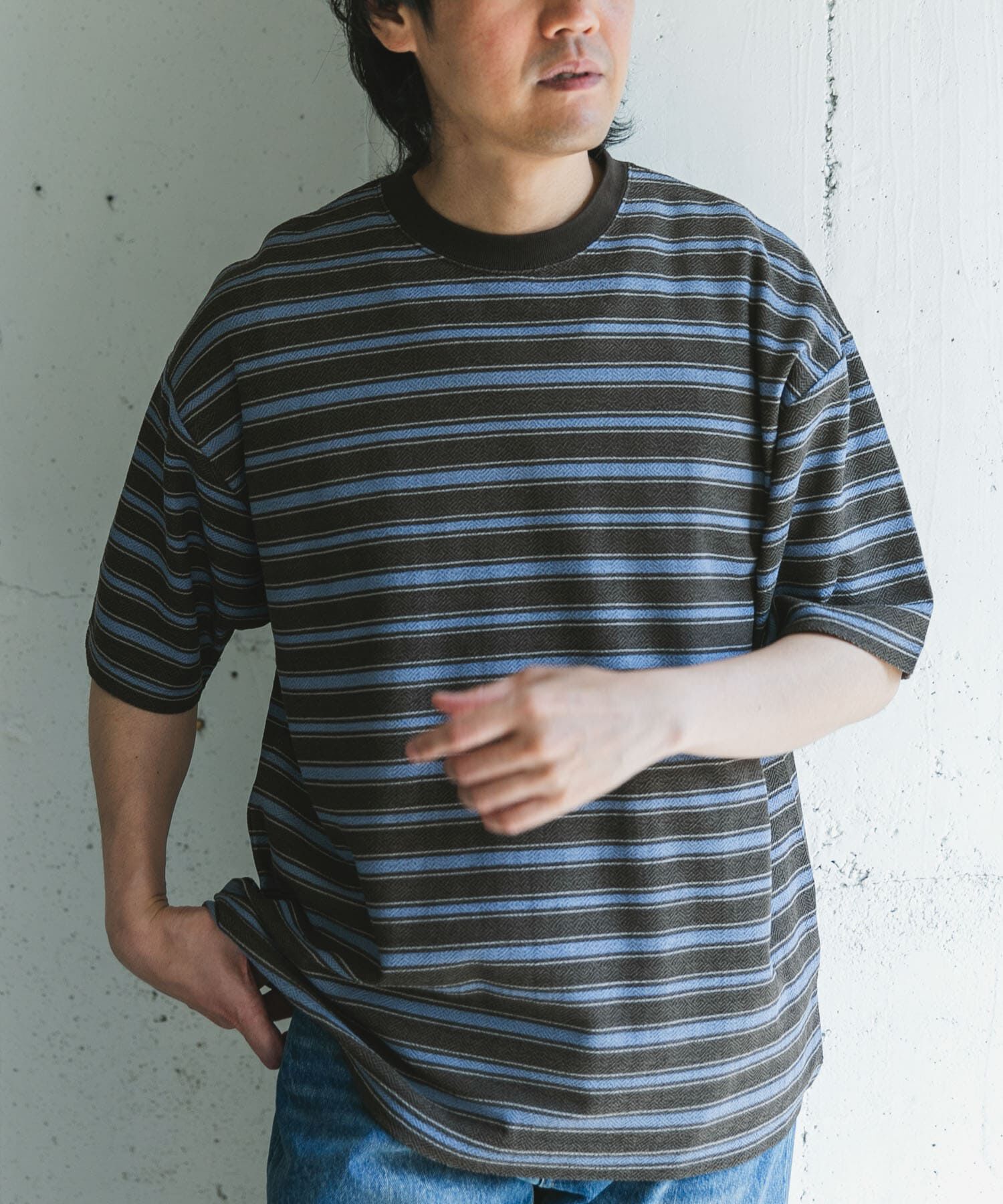 URBAN RESEARCH DOORS「プリントボーダーショートスリーブTシャツ」|Tシャツ・カットソー|