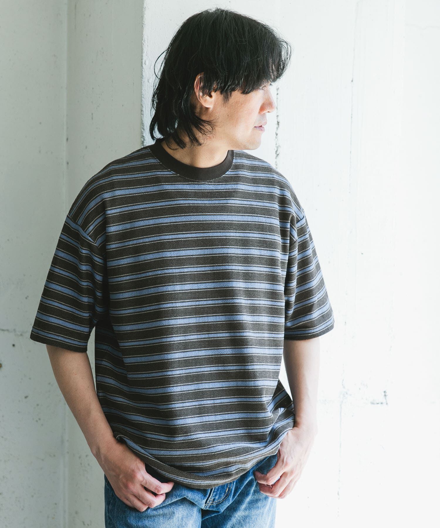 URBAN RESEARCH DOORS「プリントボーダーショートスリーブTシャツ」|Tシャツ・カットソー|