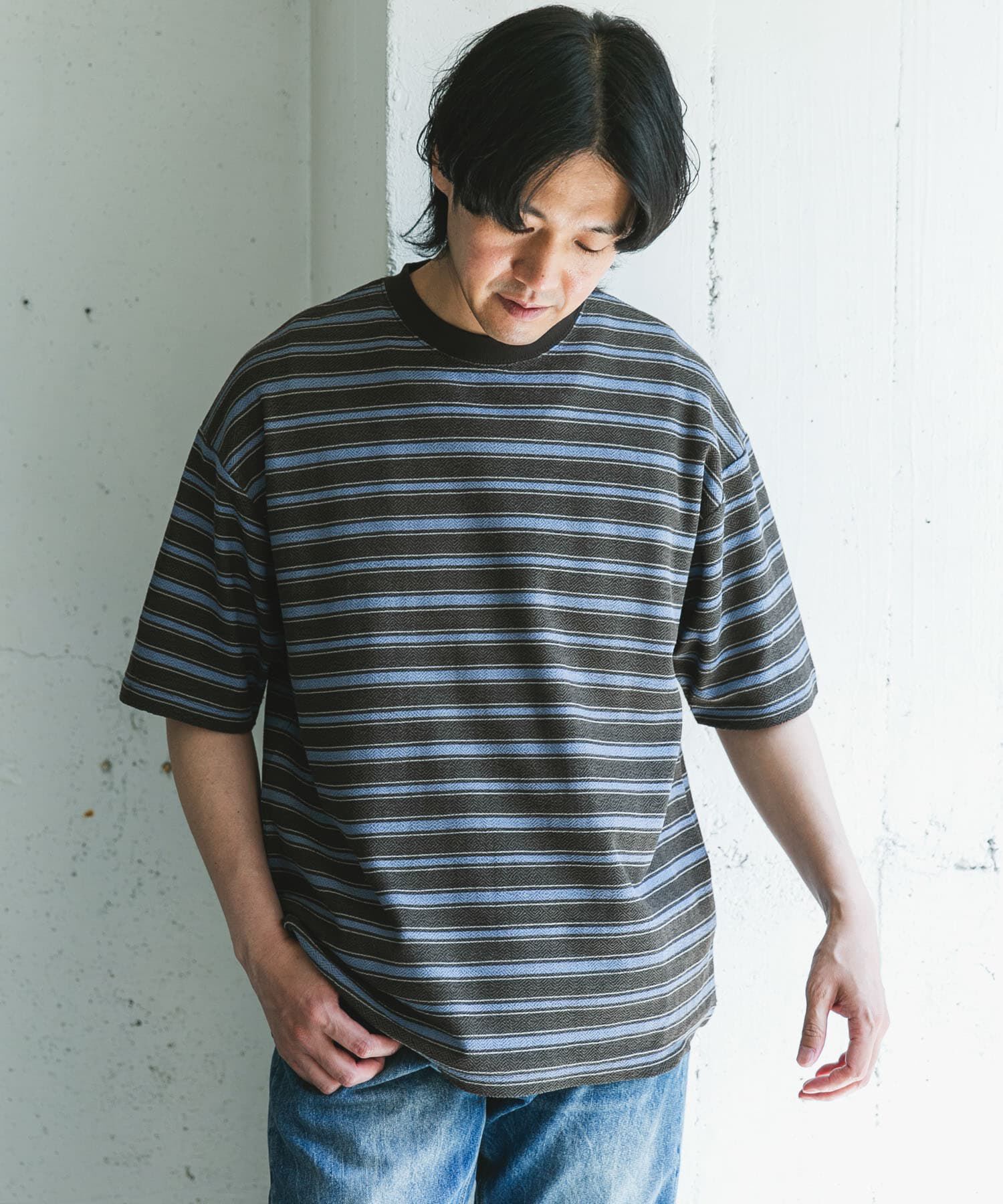 URBAN RESEARCH DOORS「プリントボーダーショートスリーブTシャツ」|Tシャツ・カットソー|
