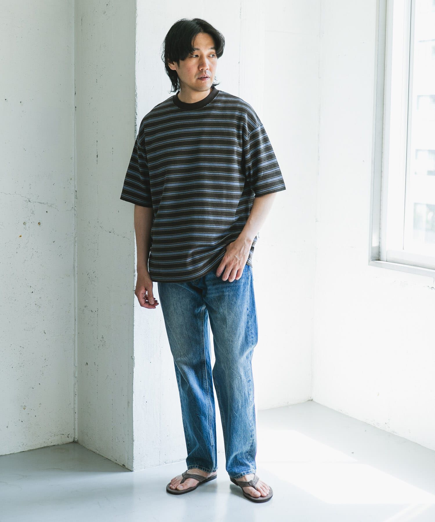 URBAN RESEARCH DOORS「プリントボーダーショートスリーブTシャツ」|Tシャツ・カットソー|