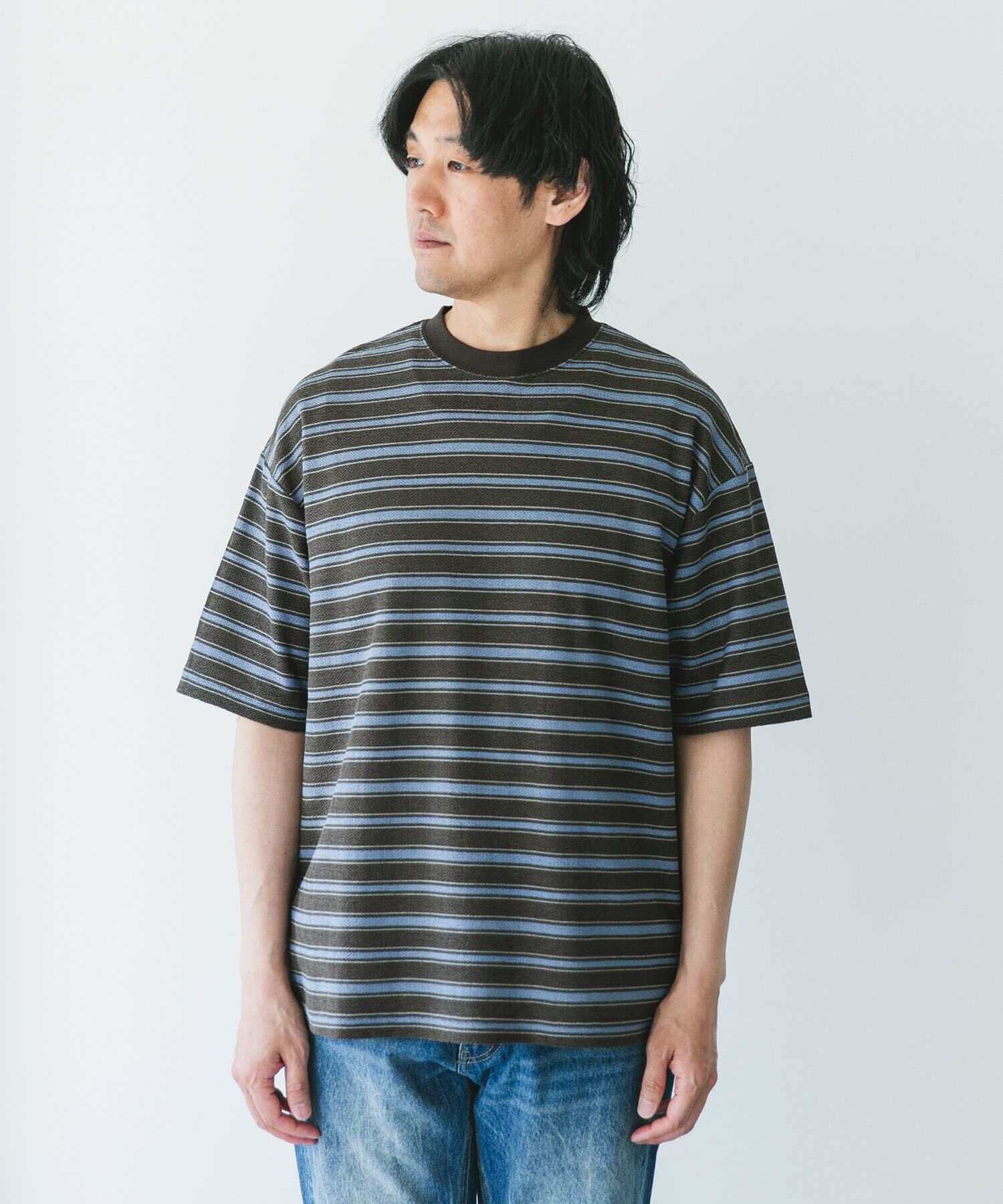 URBAN RESEARCH DOORS「プリントボーダーショートスリーブTシャツ」|Tシャツ・カットソー|