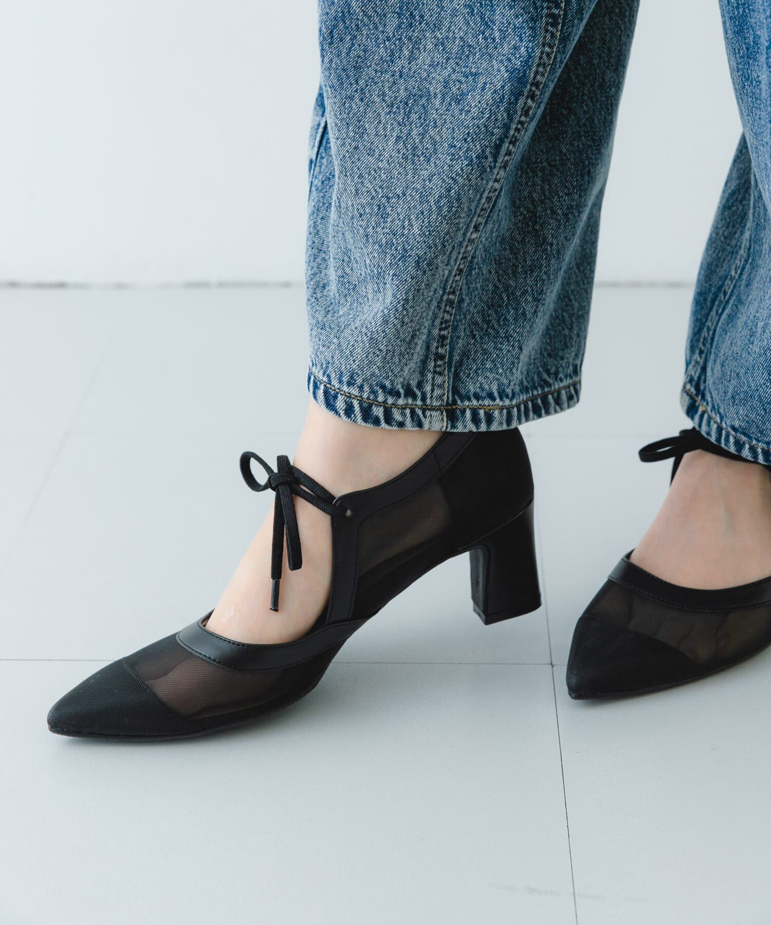 RODE SKO「『MADE IN JAPAN』チャンキーヒールリボンパンプス」|パンプス|