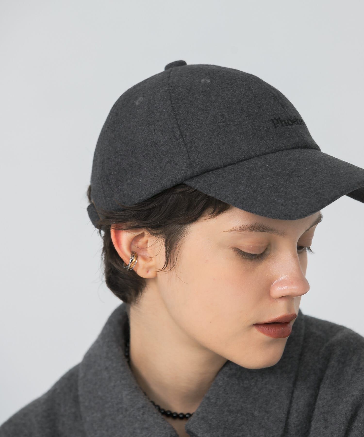 URBAN RESEARCH「メルトンロゴキャップ」|キャップ・キャスケット|チャコールグレー