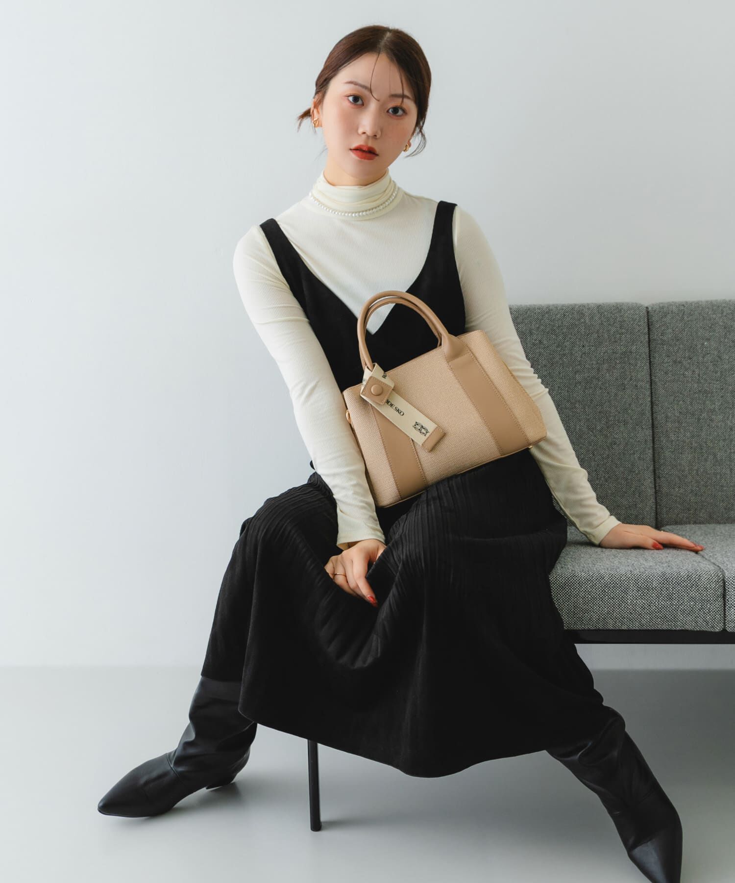 RODE SKO「ロゴリボン付2WAYハンドバッグ」|ハンドバッグ|