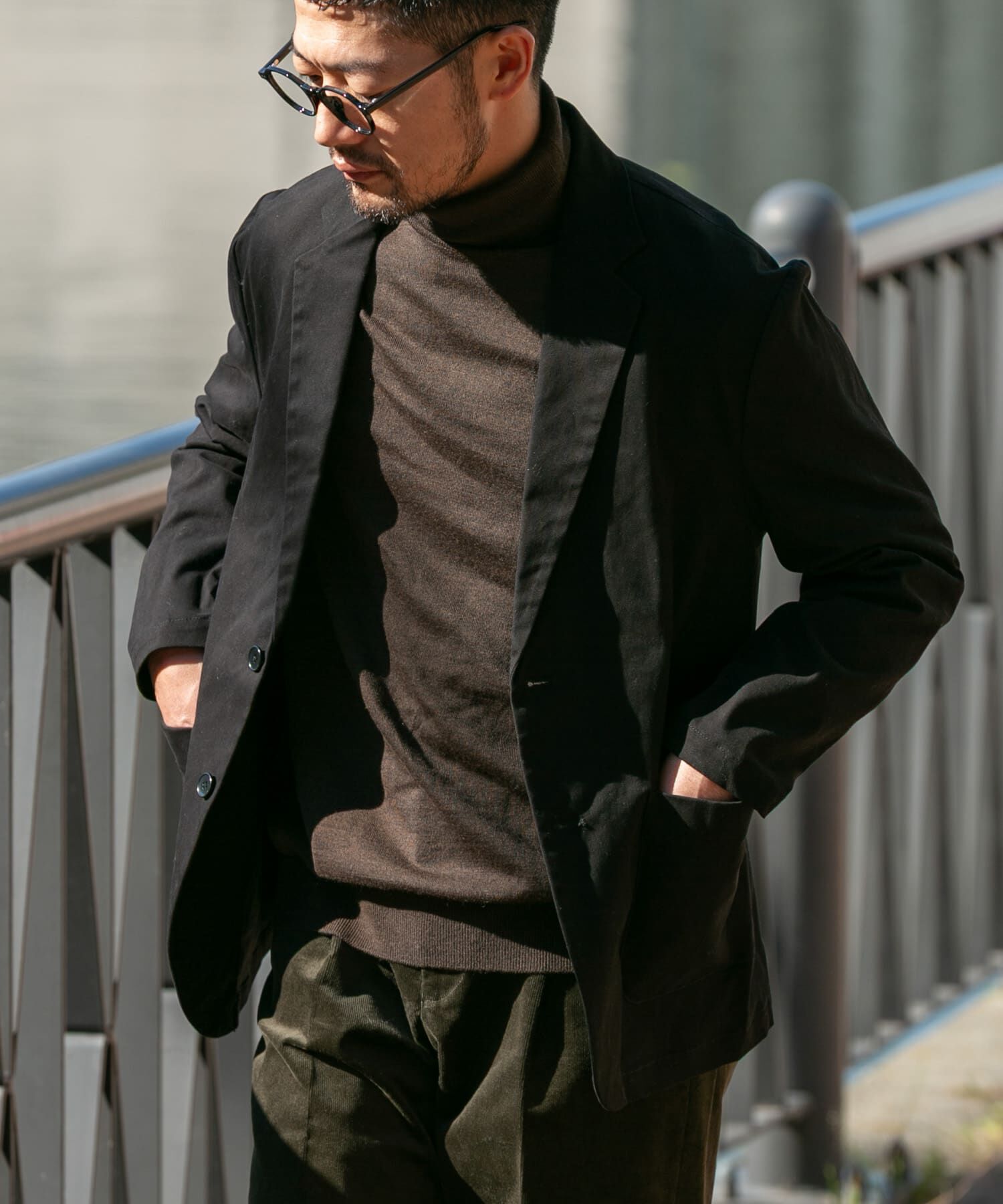 URBAN RESEARCH ROSSO「『XLサイズあり』ピーチツイルストレッチシングルジャケット」|その他|ブラック