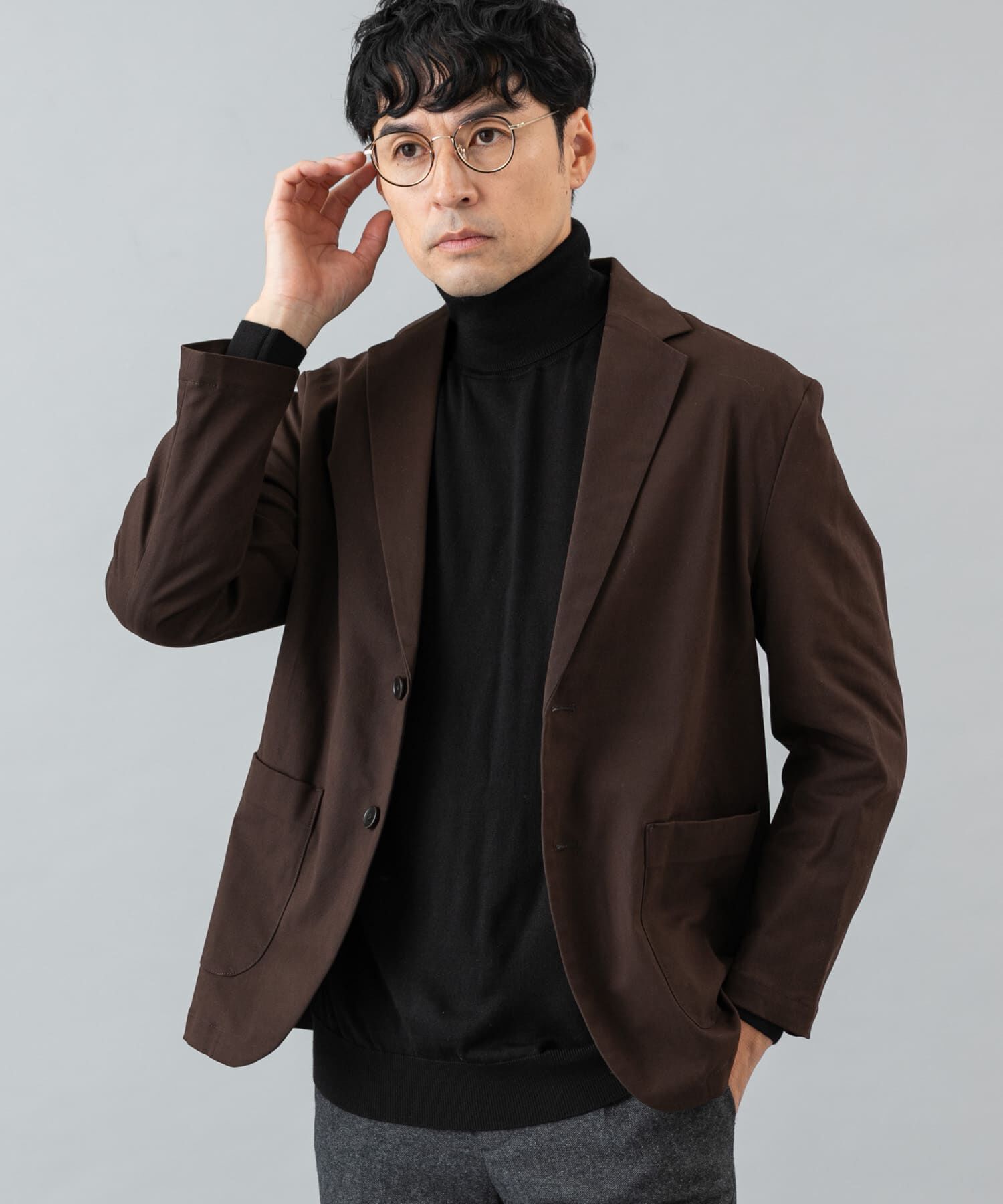 URBAN RESEARCH ROSSO「『XLサイズあり』ピーチツイルストレッチシングルジャケット」|その他|ダークブラウン