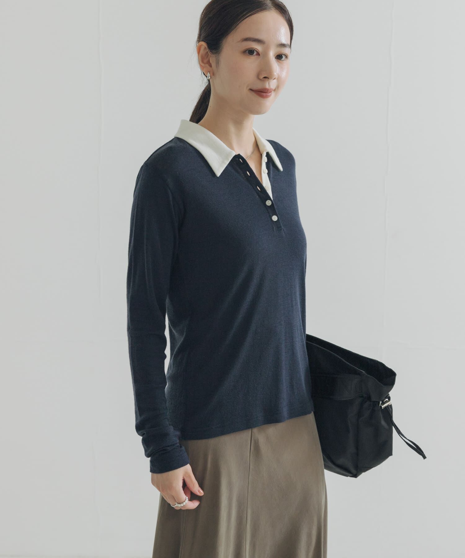 URBAN RESEARCH「ウールジャージーポロ衿トップス」|ニット・セーター|