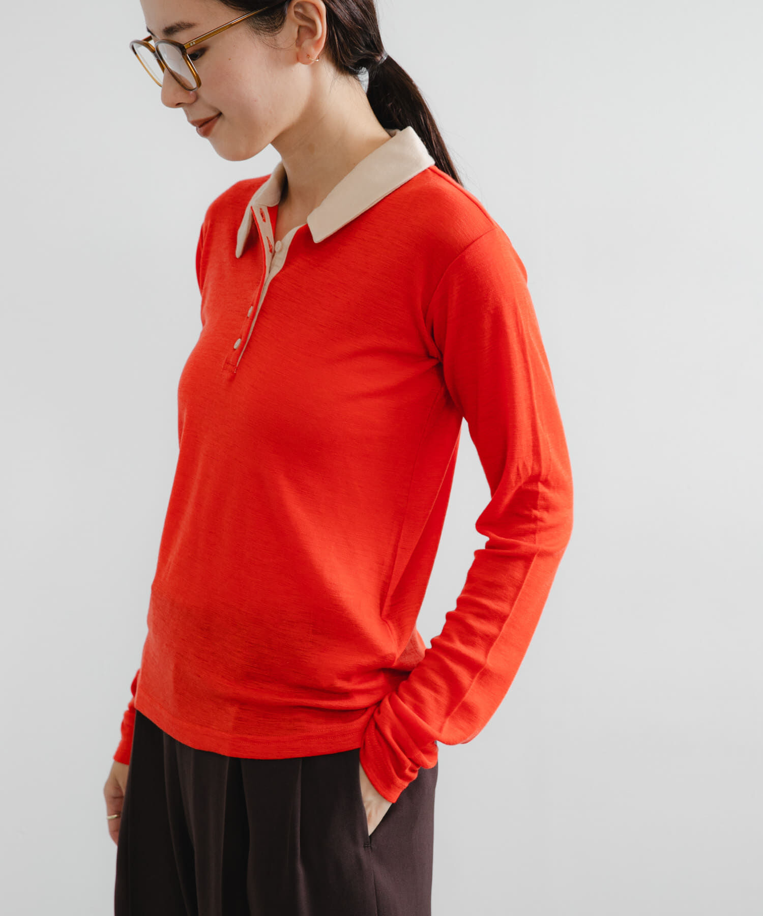 URBAN RESEARCH「ウールジャージーポロ衿トップス」|ニット・セーター|