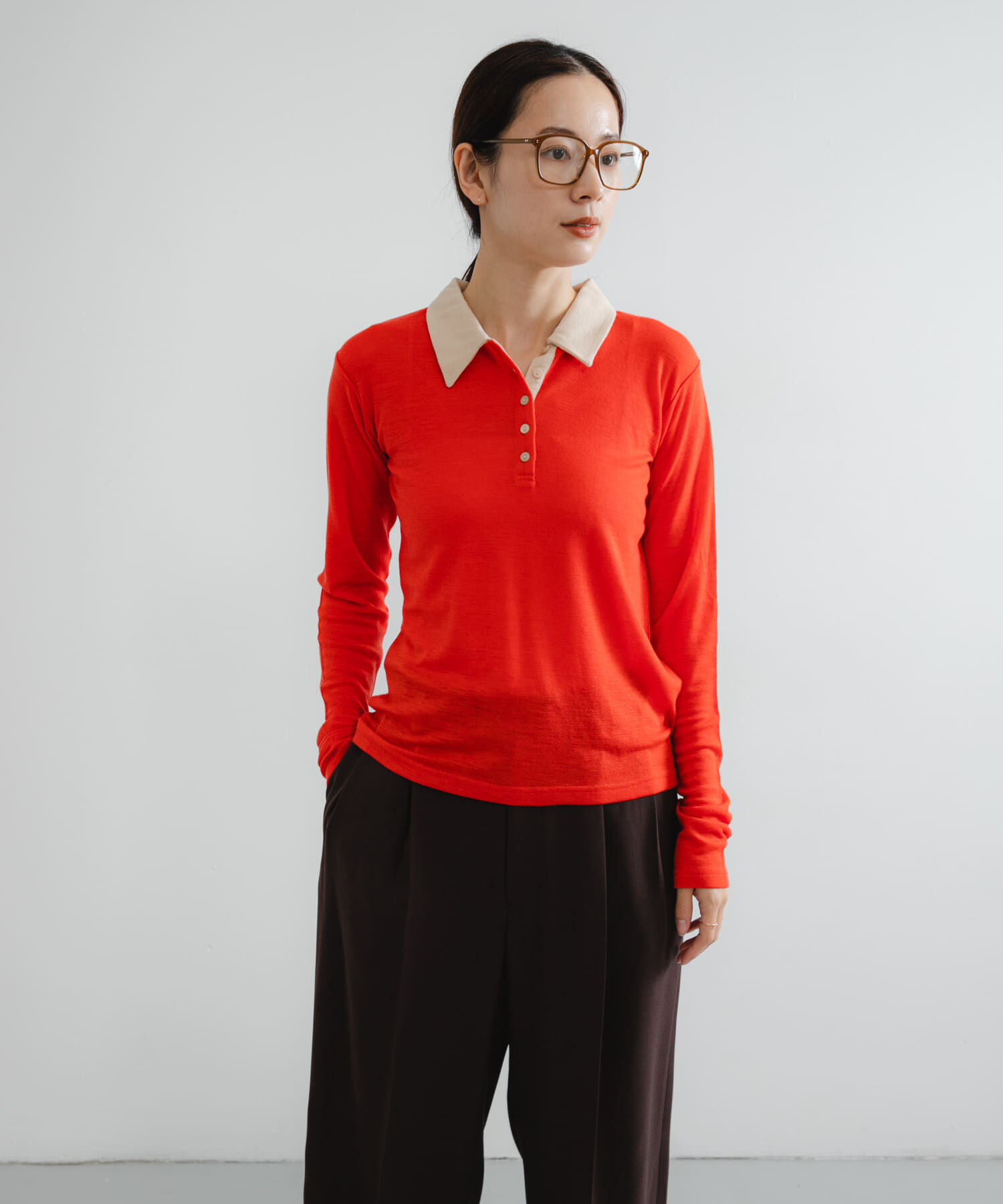 URBAN RESEARCH「ウールジャージーポロ衿トップス」|ニット・セーター|