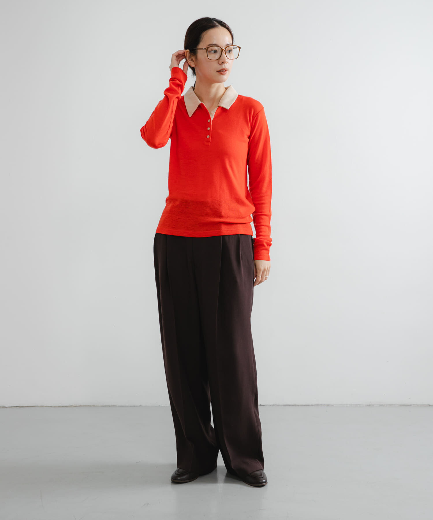 URBAN RESEARCH「ウールジャージーポロ衿トップス」|ニット・セーター|