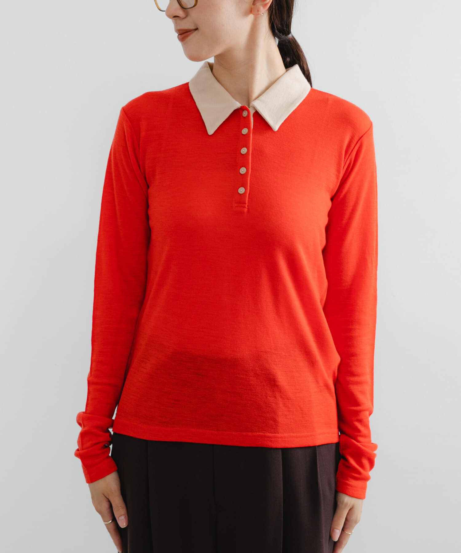 URBAN RESEARCH「ウールジャージーポロ衿トップス」|ニット・セーター|