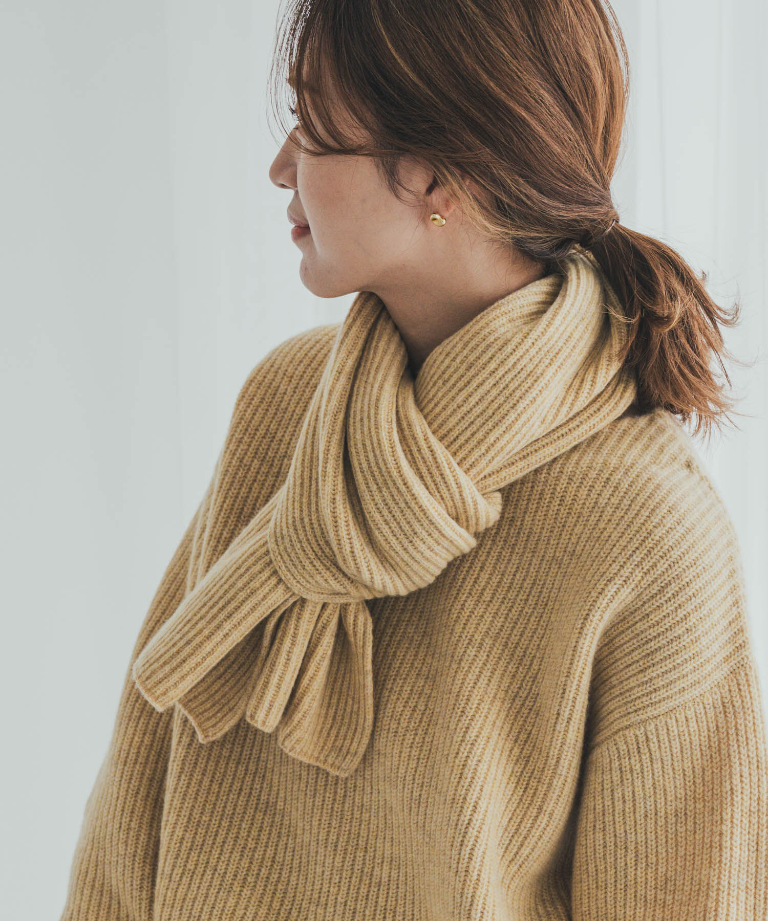 URBAN RESEARCH DOORS「ハミルトンリブストール」|ストール|イエロー