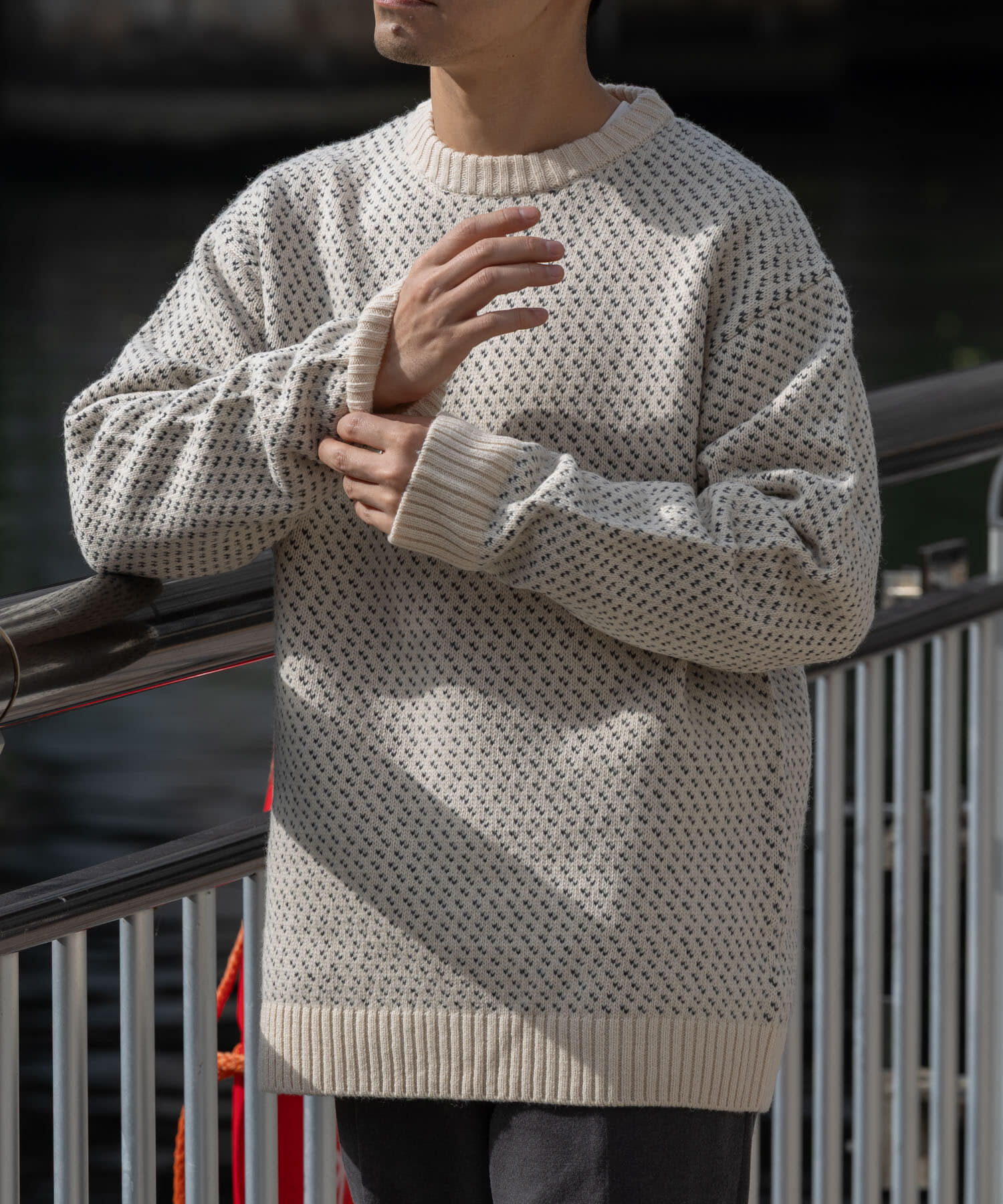 URBAN RESEARCH ROSSO「『XLサイズあり』バーズアイ柄クルーネックニット」|ニット・セーター|