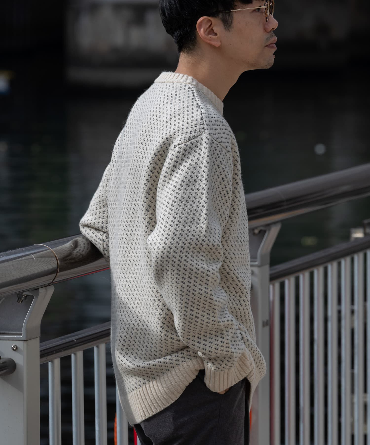 URBAN RESEARCH ROSSO「『XLサイズあり』バーズアイ柄クルーネックニット」|ニット・セーター|