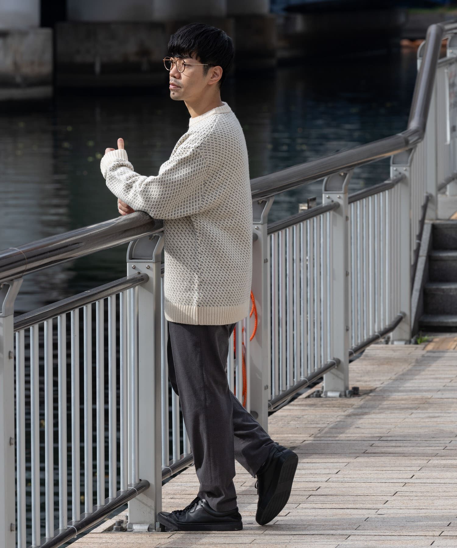 URBAN RESEARCH ROSSO「『XLサイズあり』バーズアイ柄クルーネックニット」|ニット・セーター|