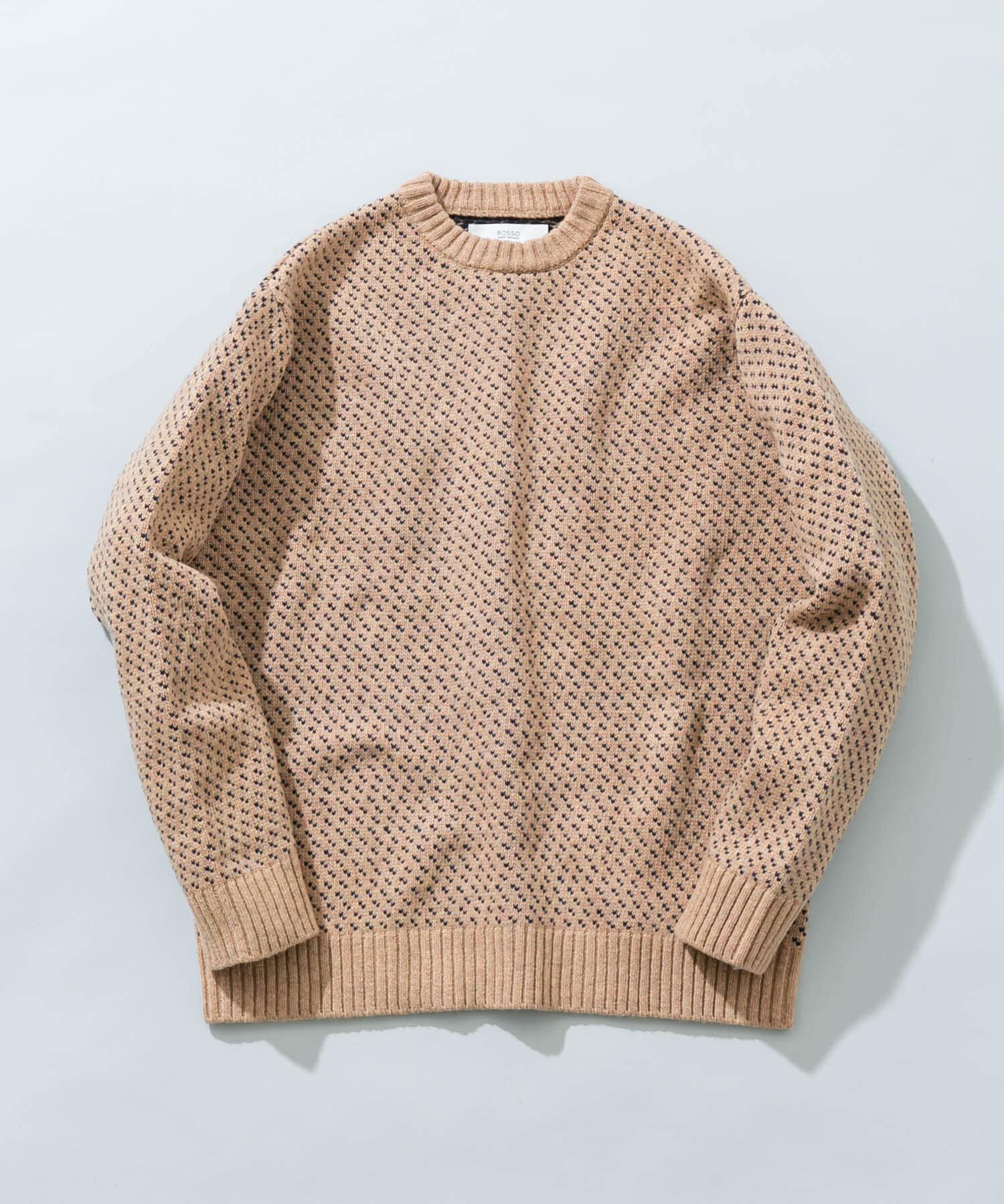 URBAN RESEARCH ROSSO「『XLサイズあり』バーズアイ柄クルーネックニット」|ニット・セーター|