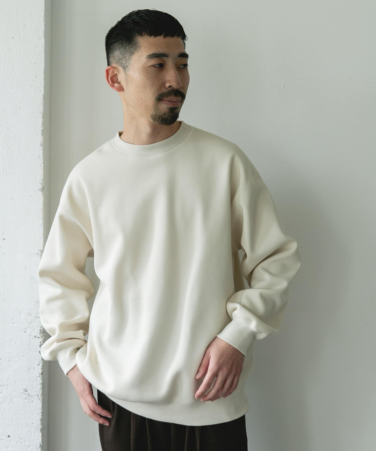URBAN RESEARCH DOORS「ワッフルフリースクルーネックプルオーバー」|Tシャツ・カットソー|