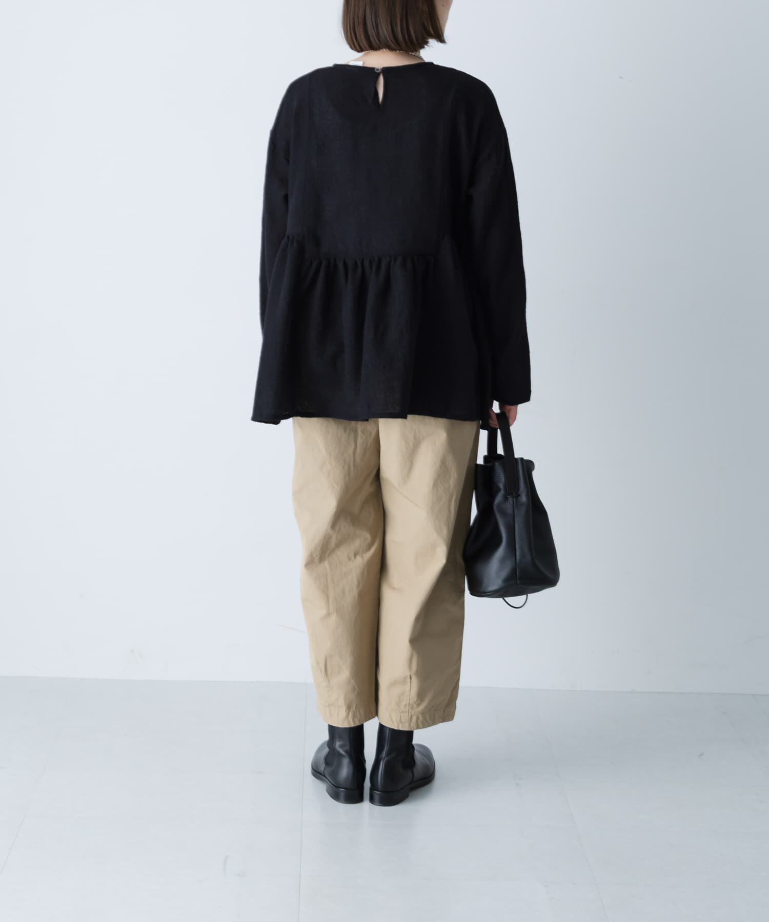 かぐれ「ウールガーゼギャザープルオーバー」|シャツ・ブラウス|