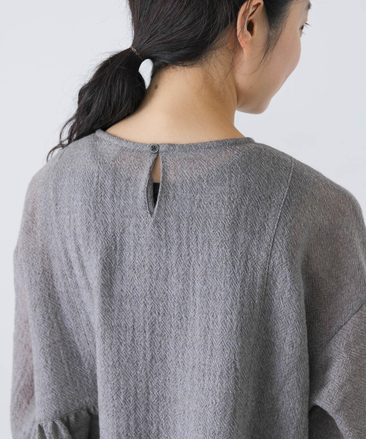 かぐれ「ウールガーゼギャザープルオーバー」|シャツ・ブラウス|