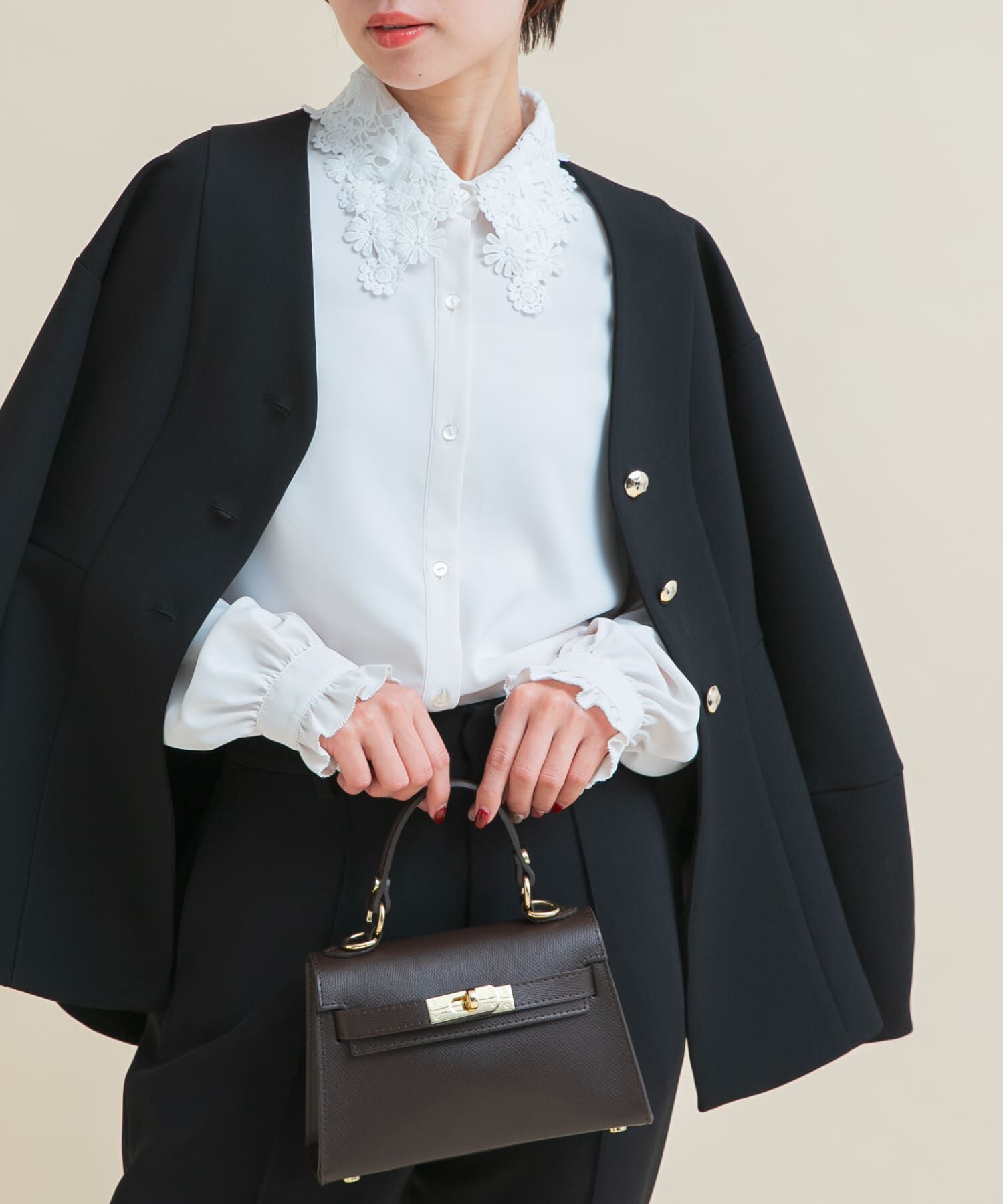 URBAN RESEARCH ROSSO「『WEB/一部店舗限定』レースカラーブラウス」|シャツ・ブラウス|