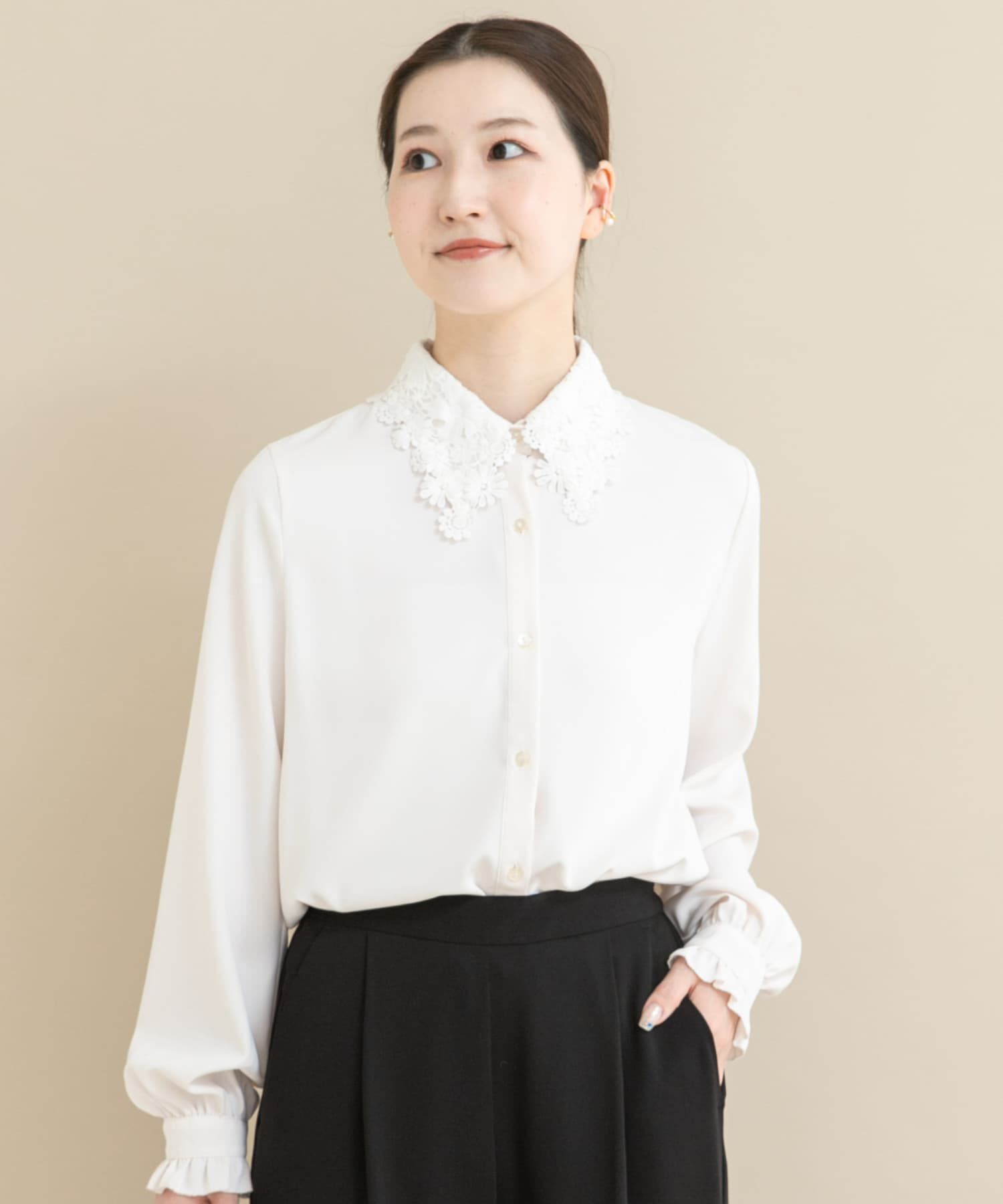 URBAN RESEARCH ROSSO「『WEB/一部店舗限定』レースカラーブラウス」|シャツ・ブラウス|