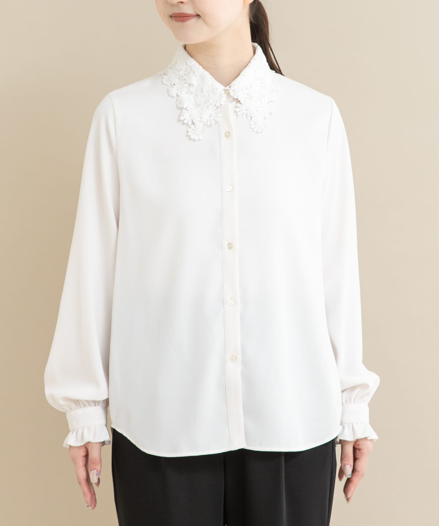 URBAN RESEARCH ROSSO「『WEB/一部店舗限定』レースカラーブラウス」|シャツ・ブラウス|