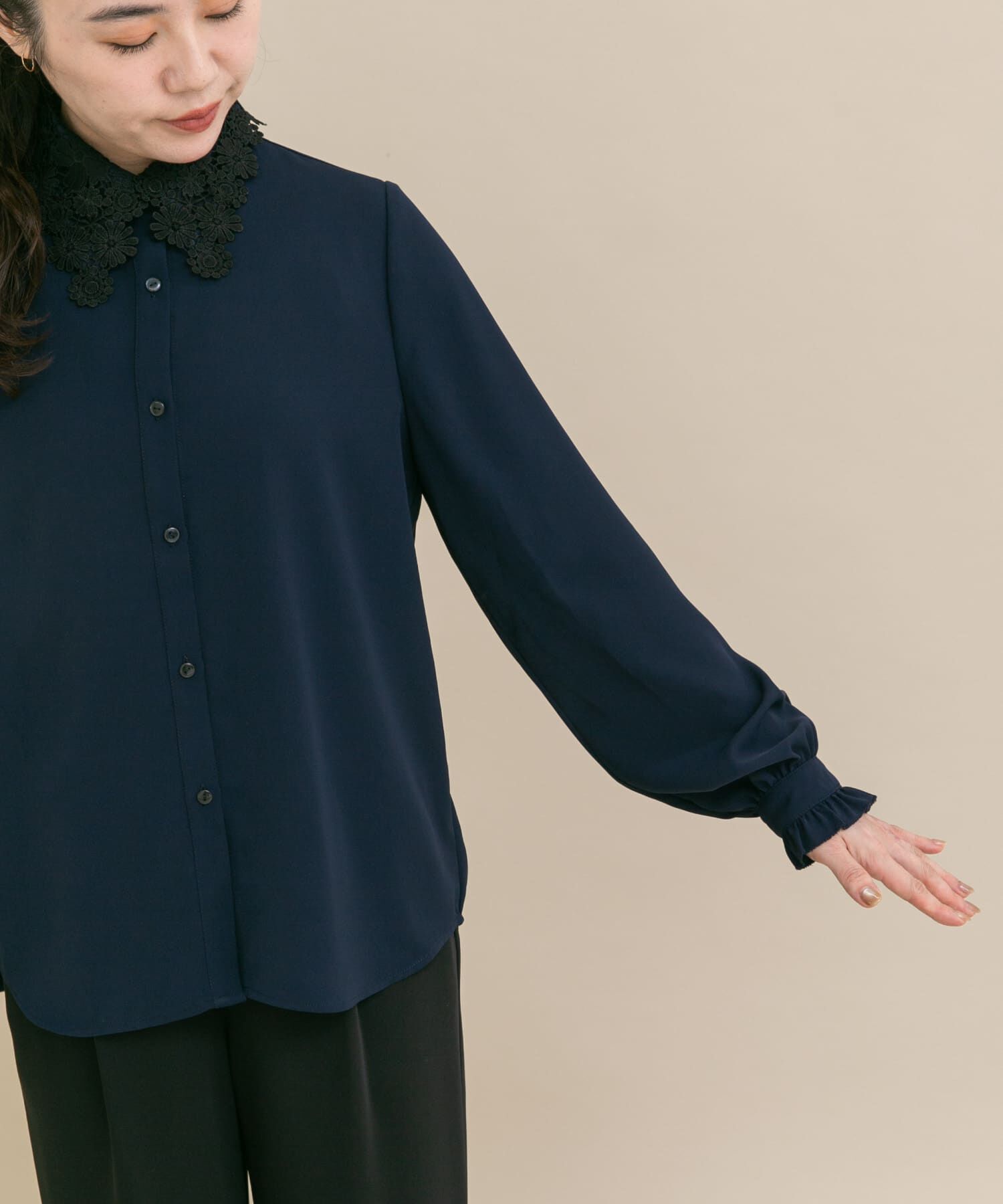 URBAN RESEARCH ROSSO「『WEB/一部店舗限定』レースカラーブラウス」|シャツ・ブラウス|