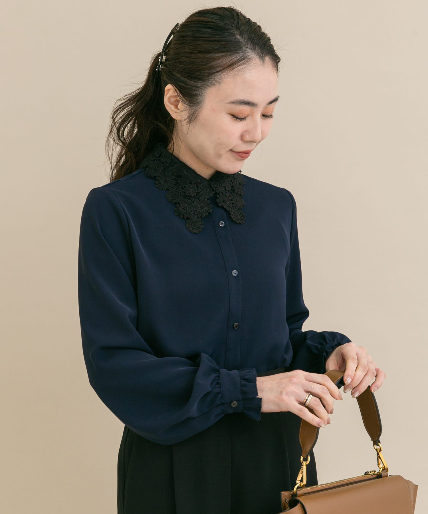 URBAN RESEARCH ROSSO「『WEB/一部店舗限定』レースカラーブラウス」|シャツ・ブラウス|