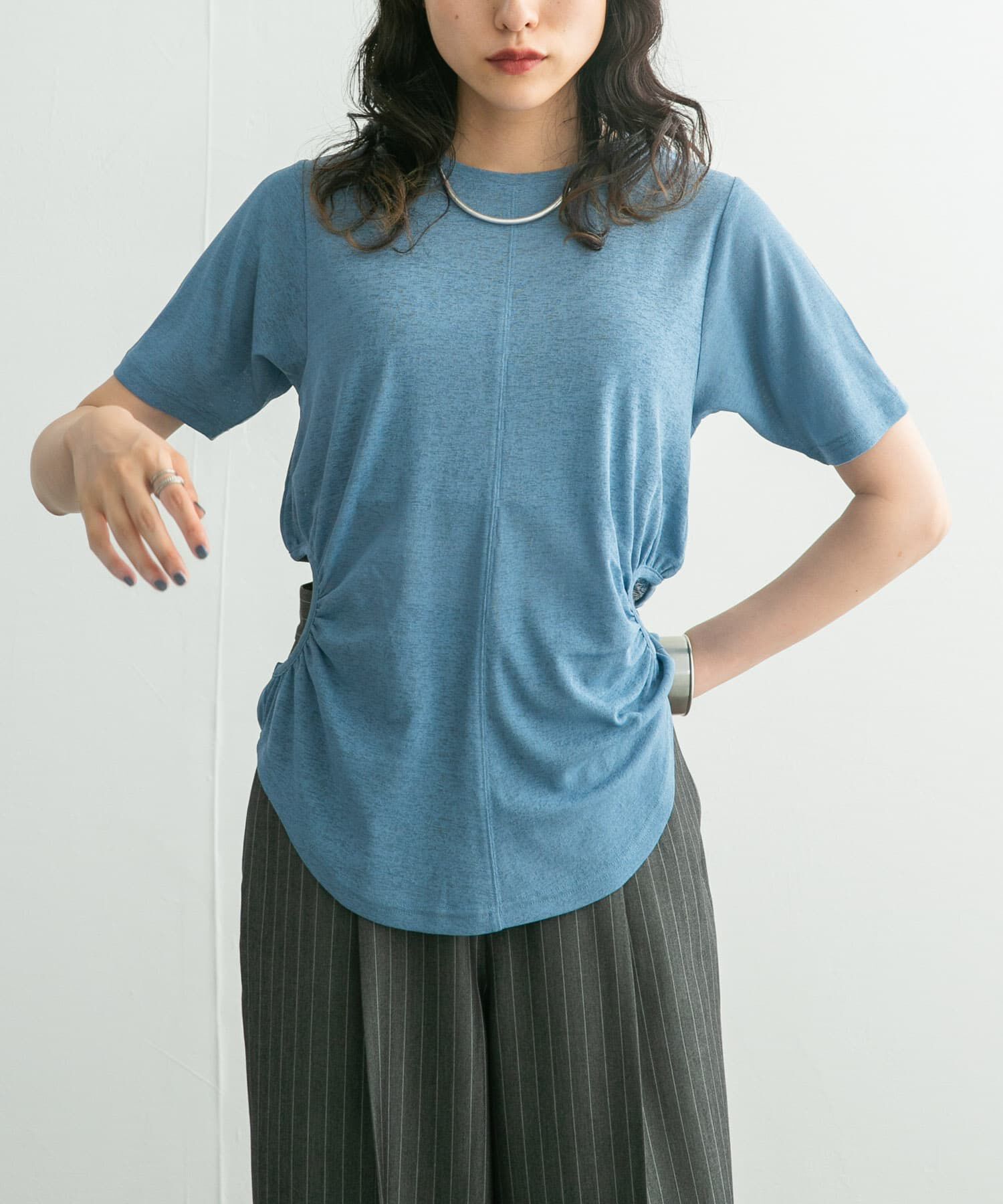  「サイドオープンカットソー」|Tシャツ・カットソー|