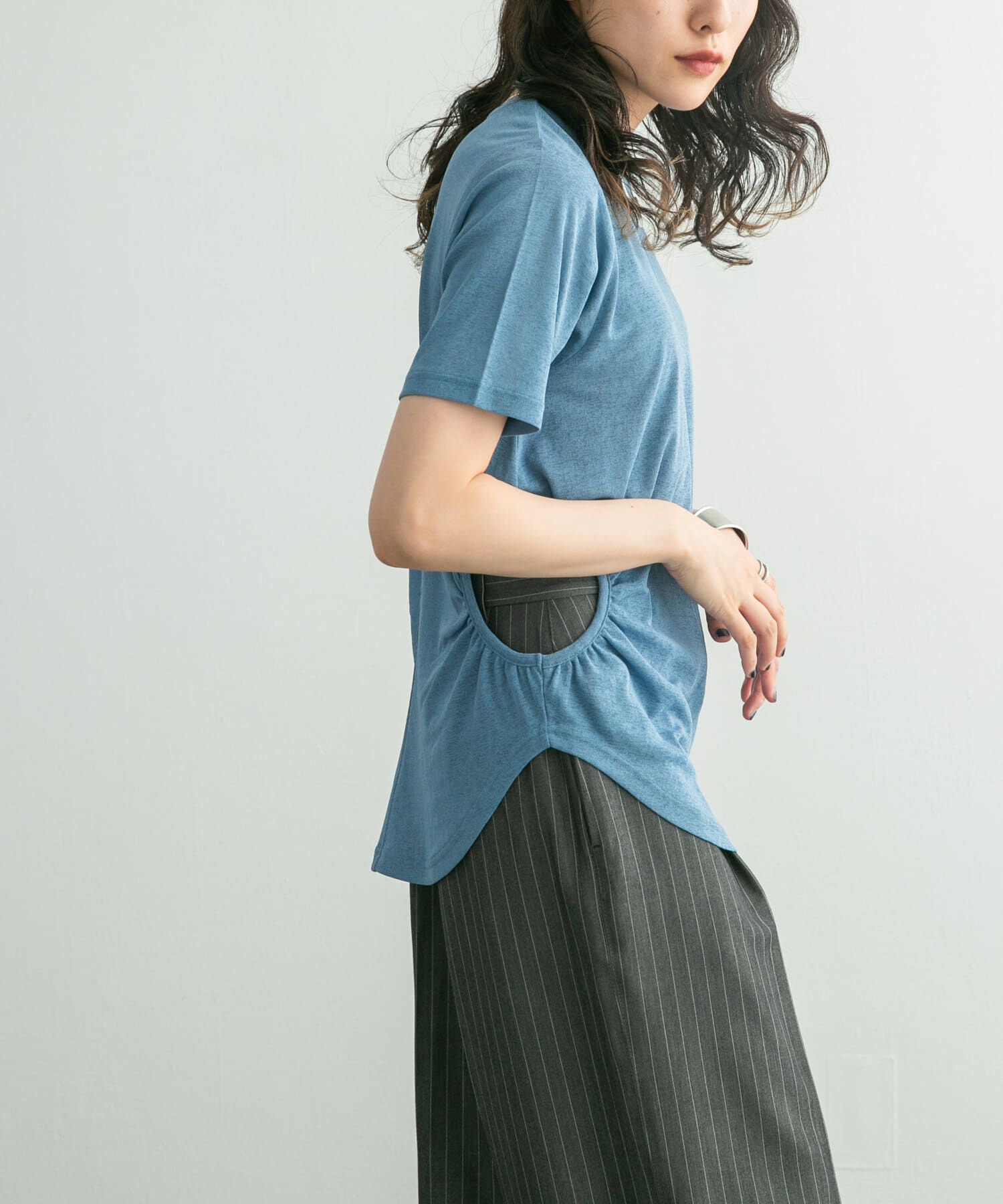  「サイドオープンカットソー」|Tシャツ・カットソー|