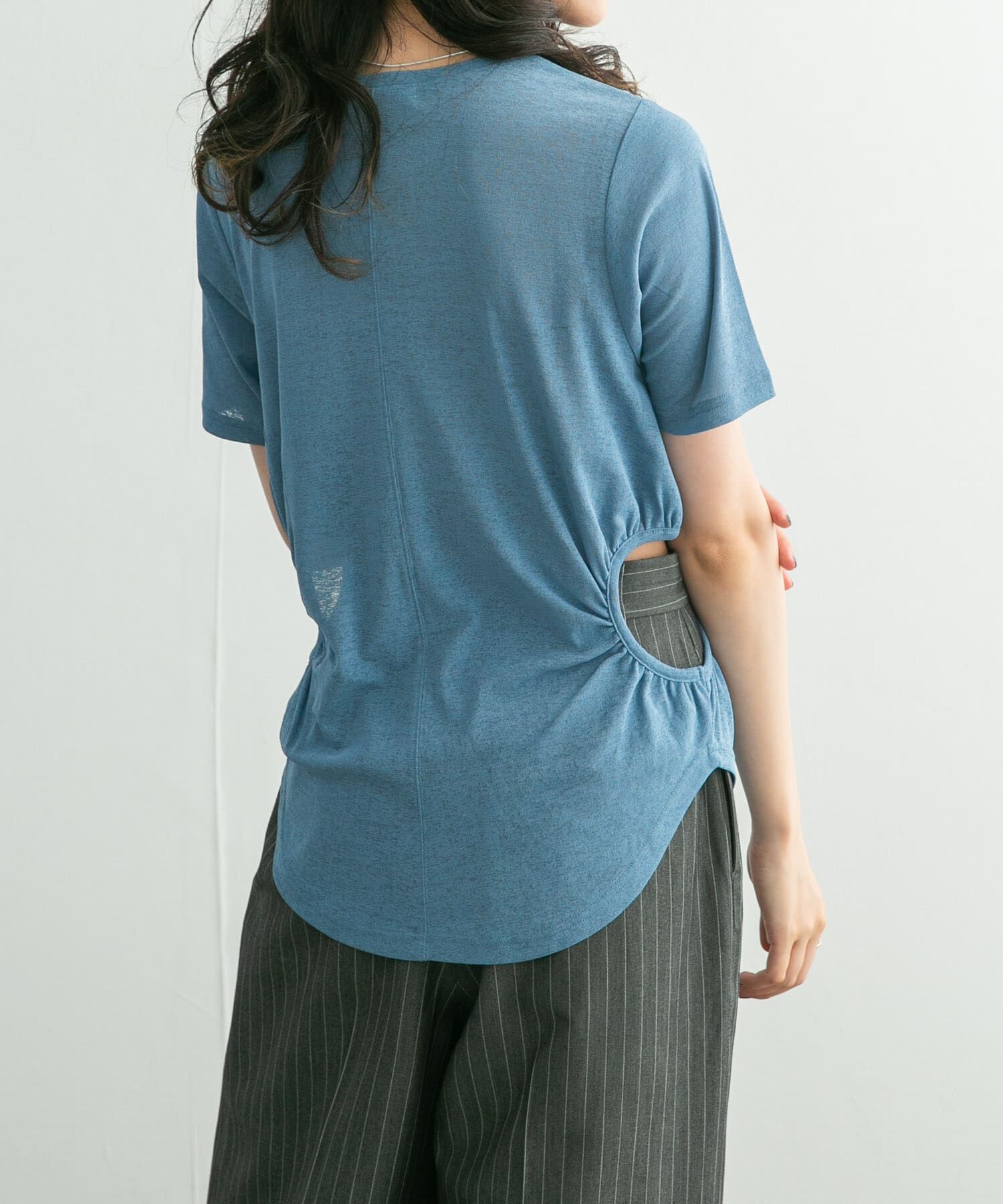  「サイドオープンカットソー」|Tシャツ・カットソー|